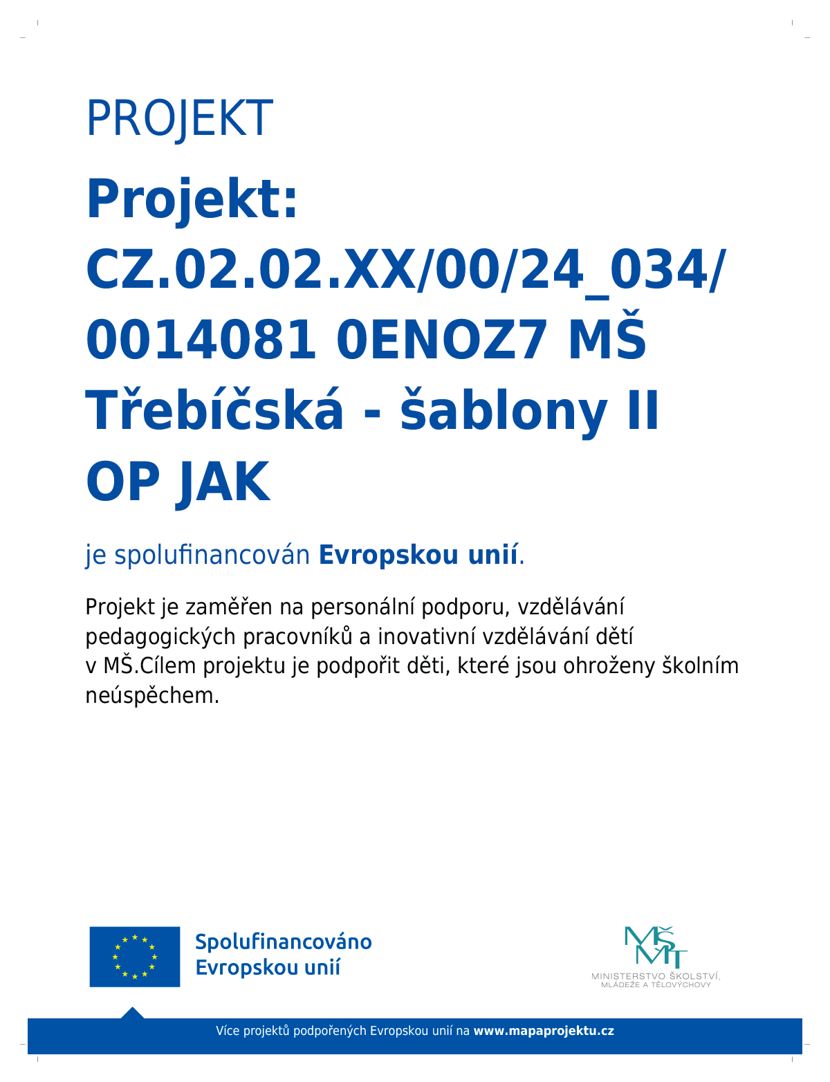 Plakát projektu šablony II OP JAK